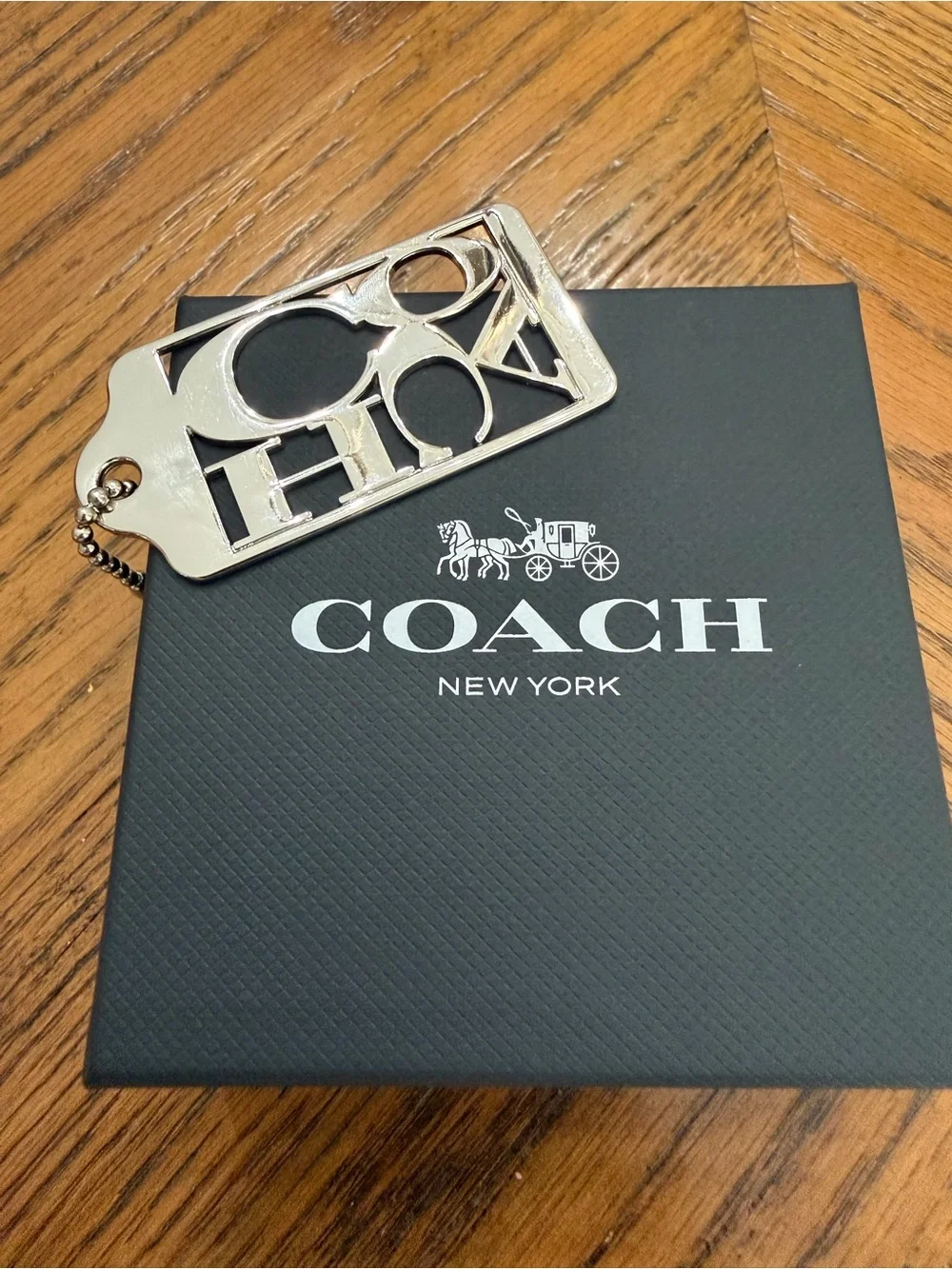Coach 1941 Silver Cutout Hang Tag Charm